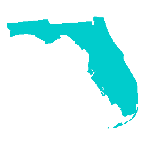 Map of Florida highlighting healthcare