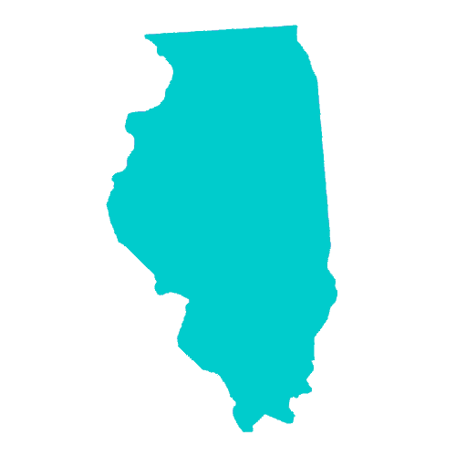 Map of Illinois highlighting healthcare