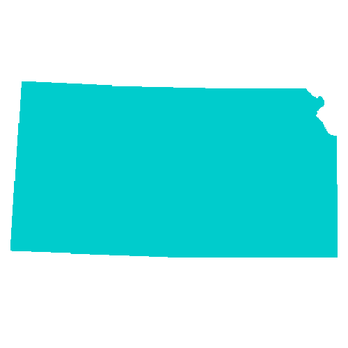 Map of Kansas highlighting healthcare