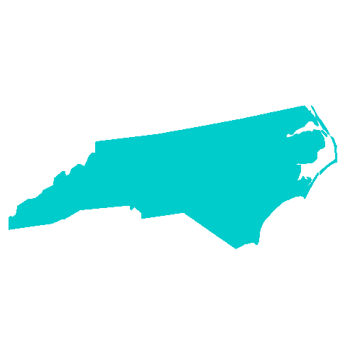 Map of North Carolina highlighting healthcare