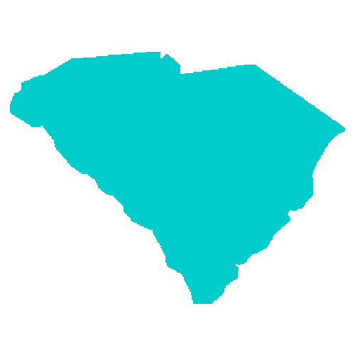 Map of South Carolina highlighting healthcare