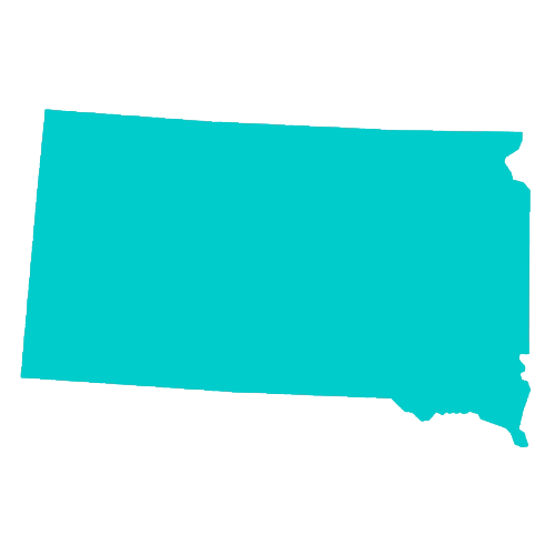 Map of South Dakota highlighting healthcare