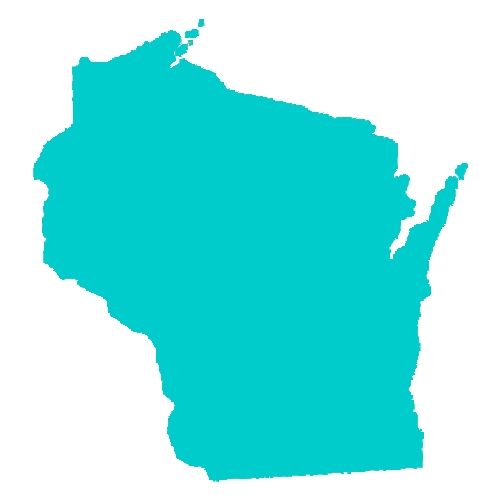 Map of Wisconsin highlighting healthcare