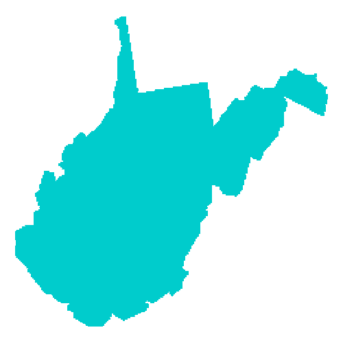 Map of West Virginia highlighting healthcare