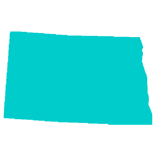 Map of North Dakota highlighting healthcare